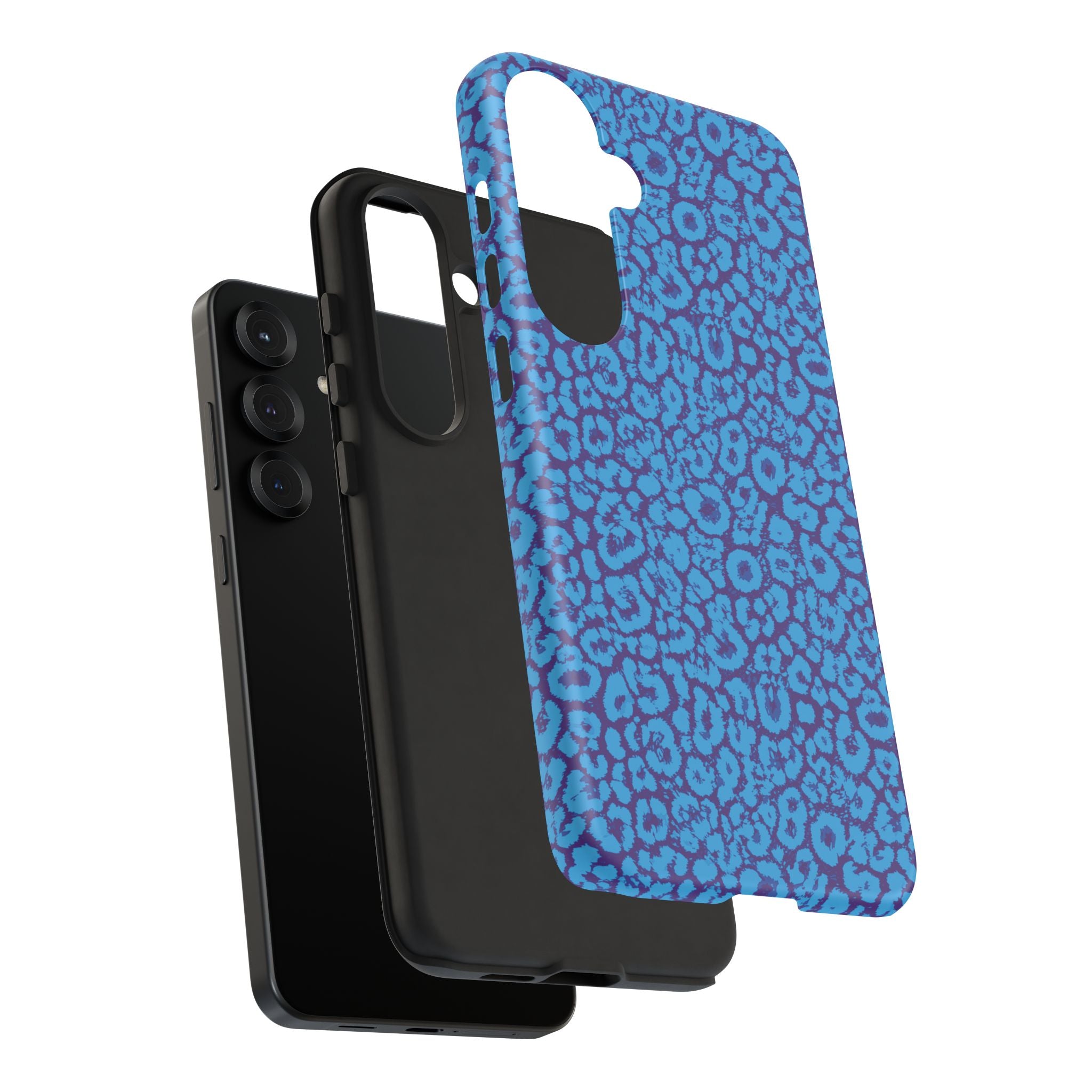 Blue Purple Leopard Tough Phone Case iPhone, Galaxy, or Google Pixel
