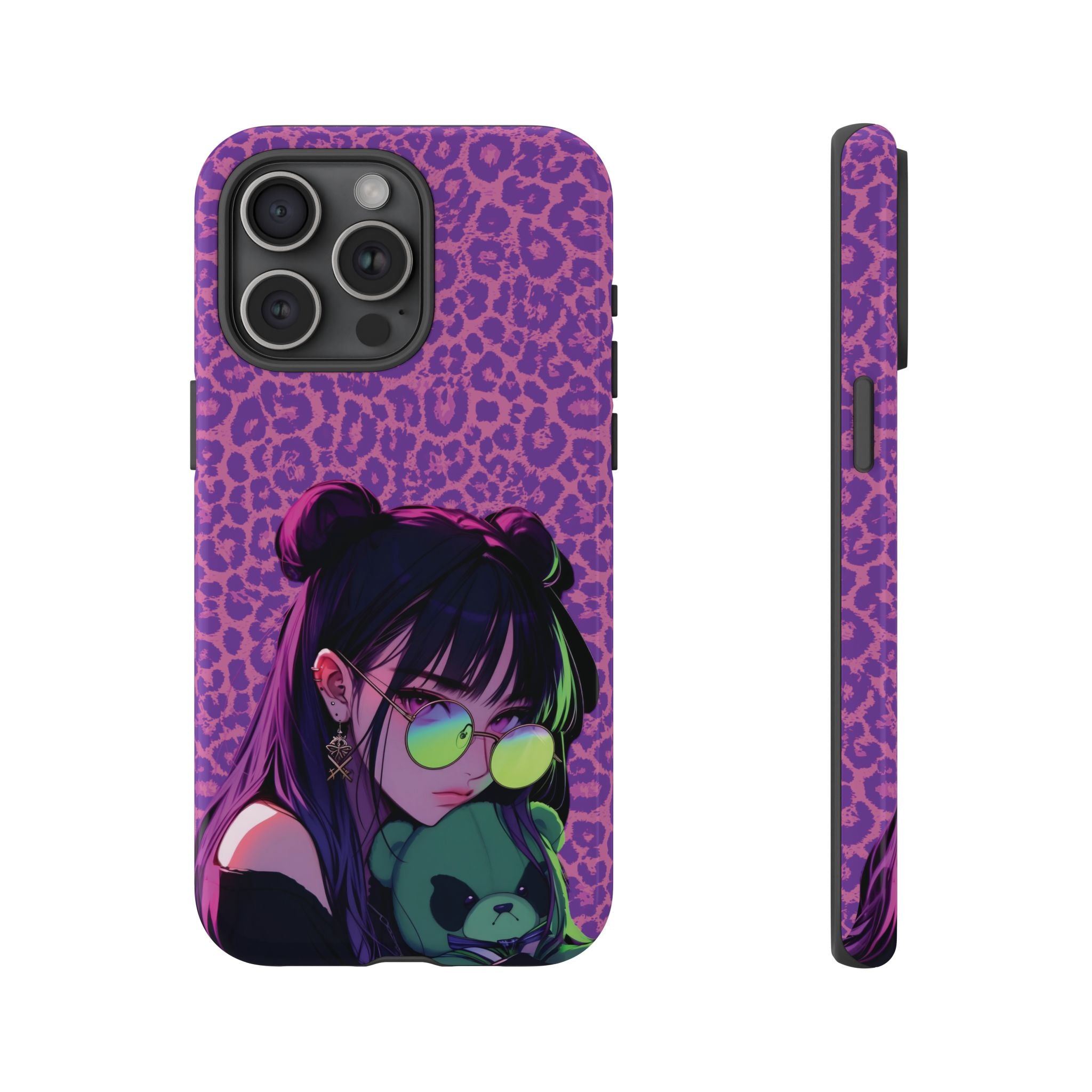 Purple Pink Leopard Kz iPhone, Galaxy and Google Tough Cases
