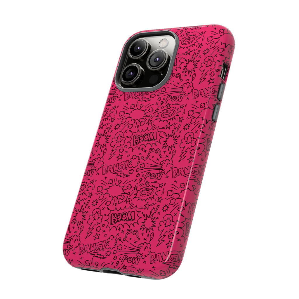 Pink Wow Tough Case for iPhone, Galaxy, or Google Pixel