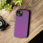 Pink Blue Leopard Tough Phone Case iPhone, Galaxy, or Google Pixel