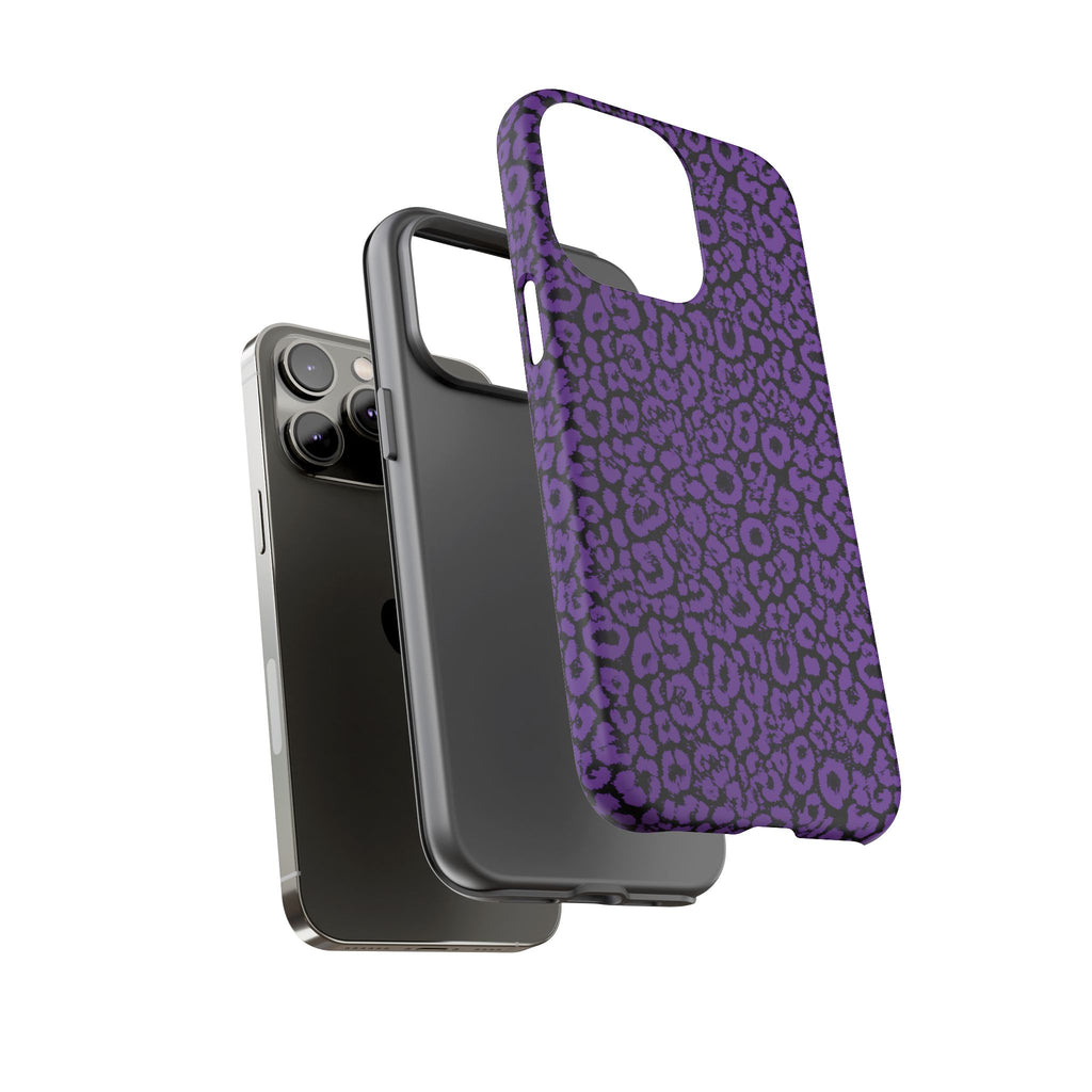 Purple Leopard Tough Case for iPhone, Galaxy or Google Pixel