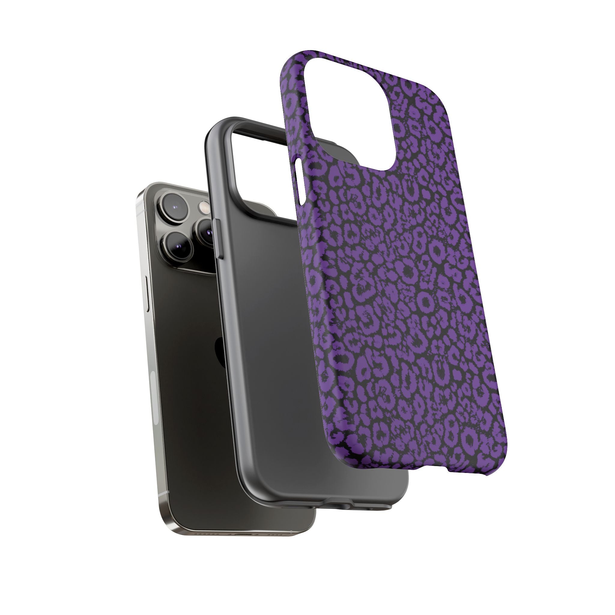 Purple Leopard Tough Case for iPhone, Galaxy or Google Pixel