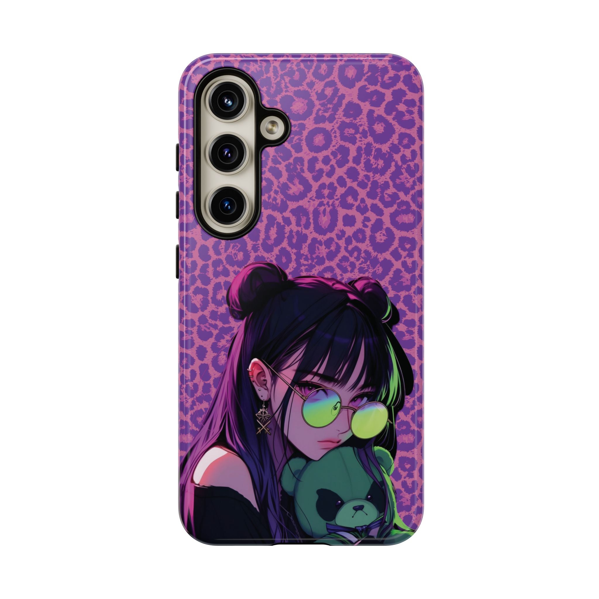 Purple Pink Leopard Kz iPhone, Galaxy and Google Tough Cases