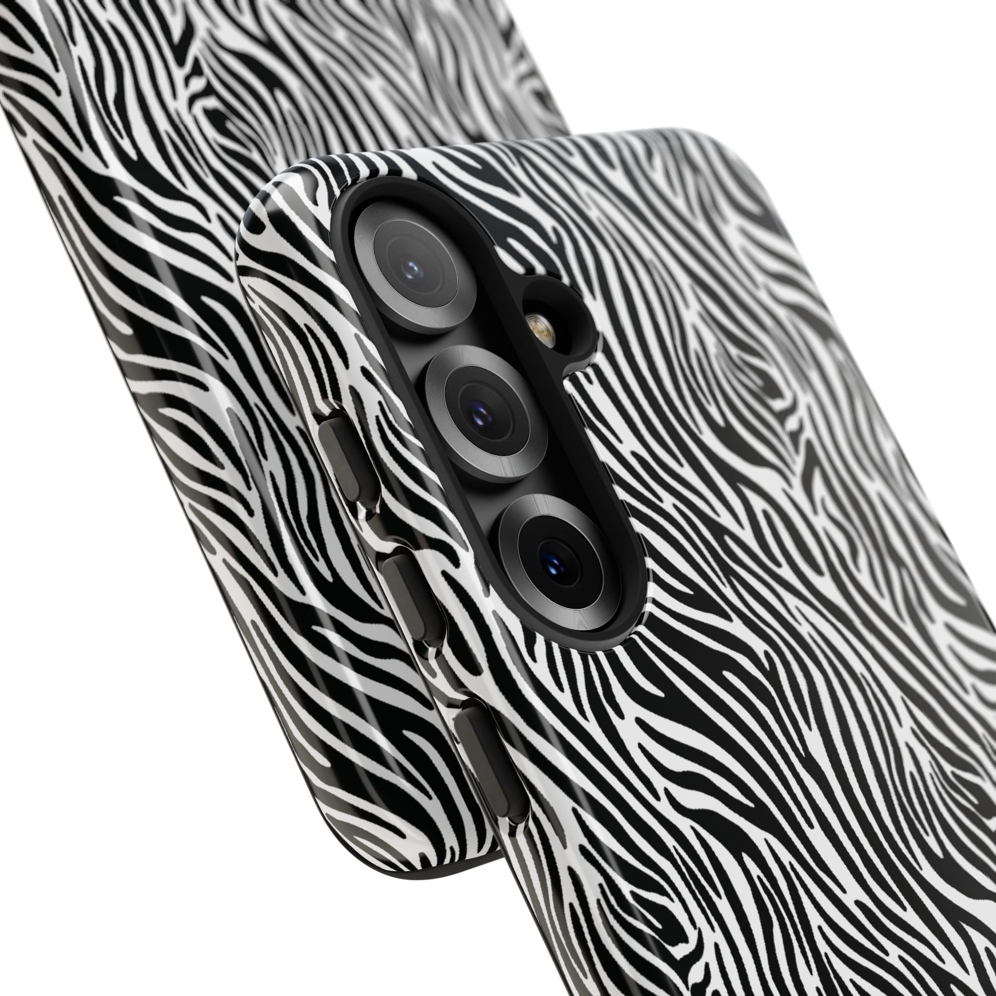 Black and White Zebra Print Tough Case iPhone, Galaxy and Google Pixel
