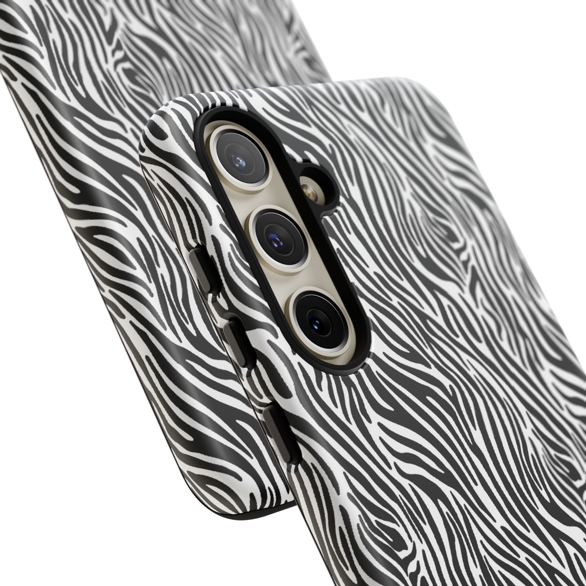 Black and White Zebra Print Tough Case iPhone, Galaxy and Google Pixel