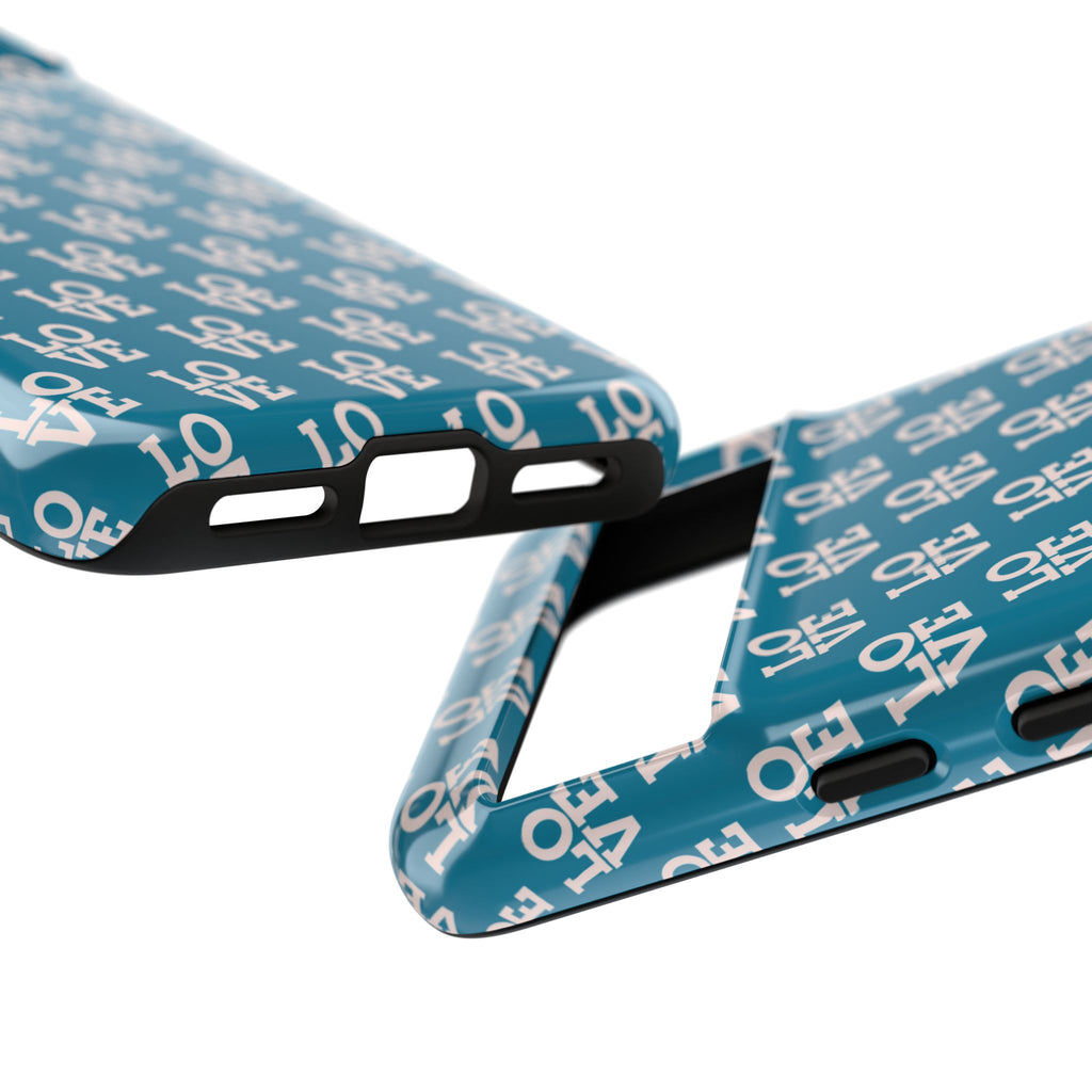 LOVE Teal Green Tough Phone Case iPhone, Galaxy, or Google Pixel