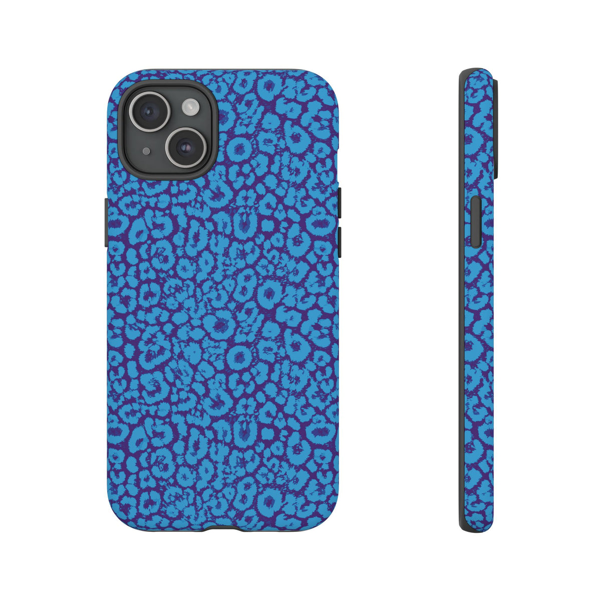 Blue Purple Leopard Tough Phone Case iPhone, Galaxy, or Google Pixel