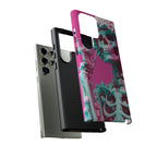 Neon Pink Skeleton Tough Phone Case for iPhone, Galaxy and Google Pixel
