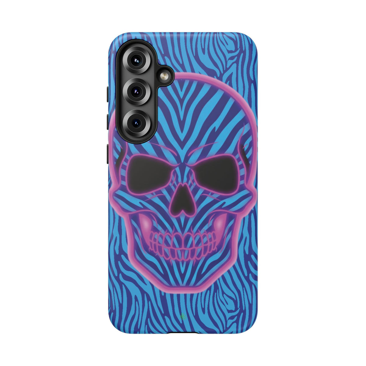 Neon Zebra Skull Tough Phone Case for iPhone, Galaxy, or Google Pixel
