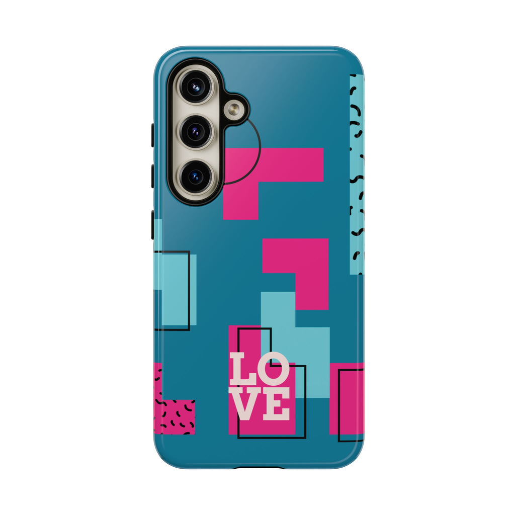 LOVE Teal Green Tough Phone Case for iPhone, Galaxy, or Google Pixel