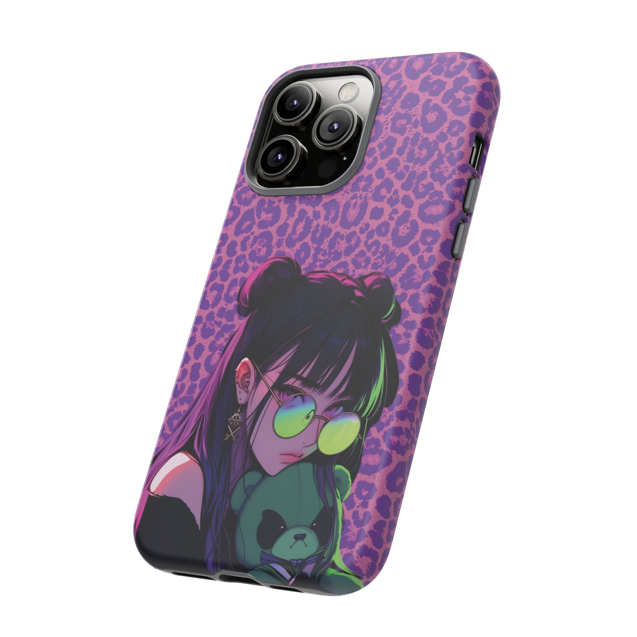 Purple Pink Leopard Kz iPhone, Galaxy and Google Tough Cases