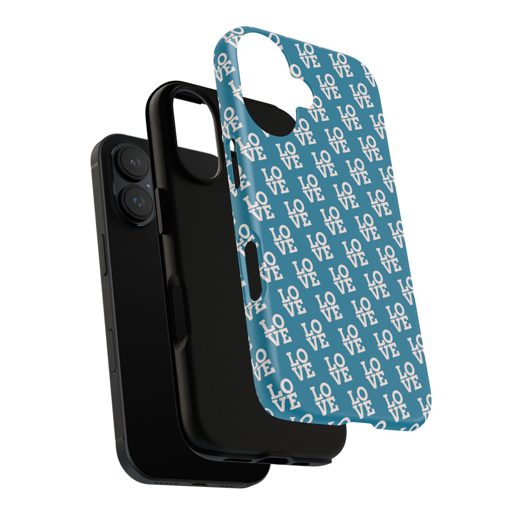 LOVE Teal Green Tough Phone Case iPhone, Galaxy, or Google Pixel