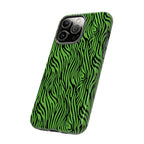 Neon Green Zebra Tough Phone Case iPhone, Galaxy, or Google Pixel