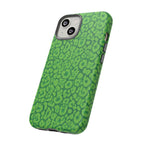 Neon Green Leopard Tough Phone Case for iPhone, Galaxy, or Google Pixel