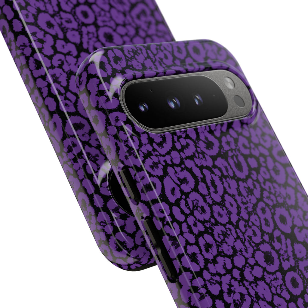 Purple Leopard Tough Case for iPhone, Galaxy or Google Pixel