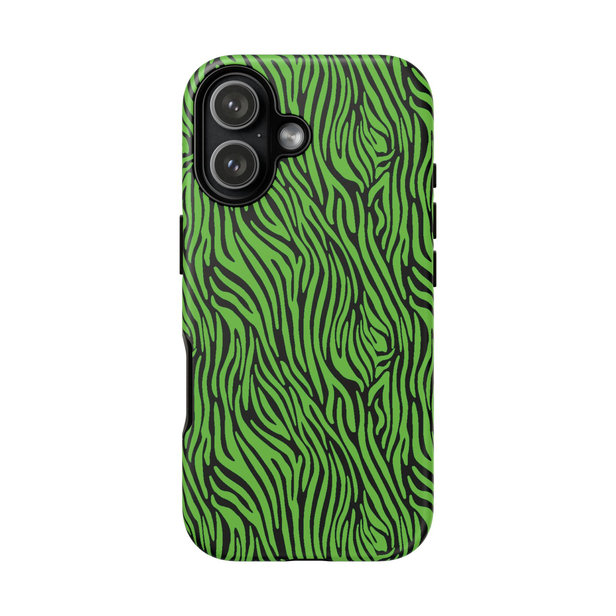 Neon Green Zebra Tough Phone Case iPhone, Galaxy, or Google Pixel