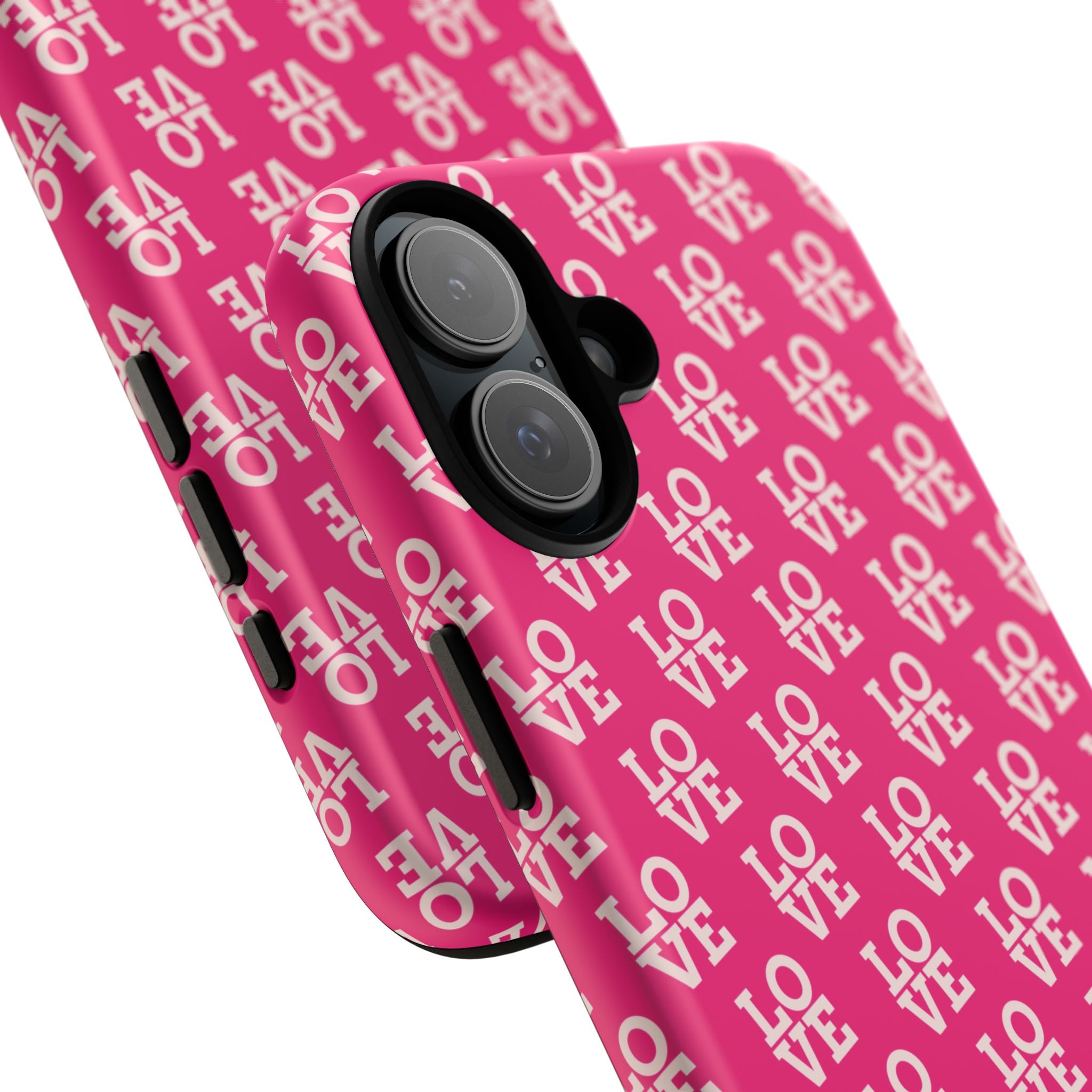 Vibrant Pink LOVE Tough Case iPhone, Galaxy, or Google Pixel