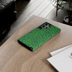 Blue Neon Green  Leopard Tough Phone Case for iPhone, Galaxy, or Google Pixel