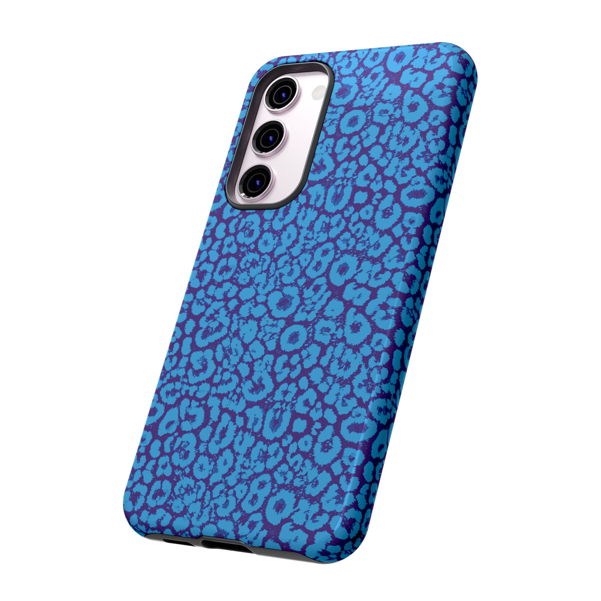 Blue Purple Leopard Tough Phone Case iPhone, Galaxy, or Google Pixel