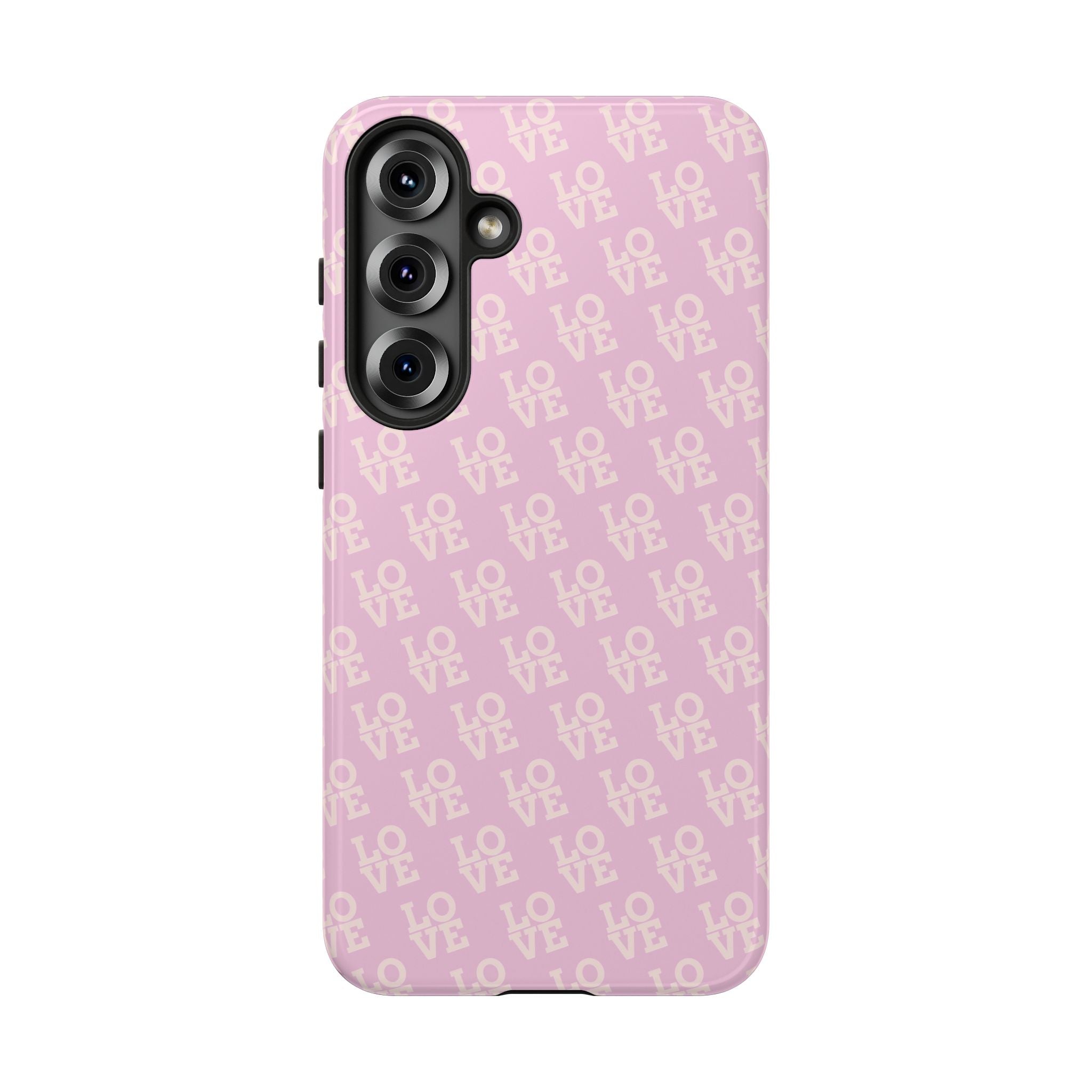LOVE Pink Tough Phone Case for iPhone, Galaxy, or Google Pixel