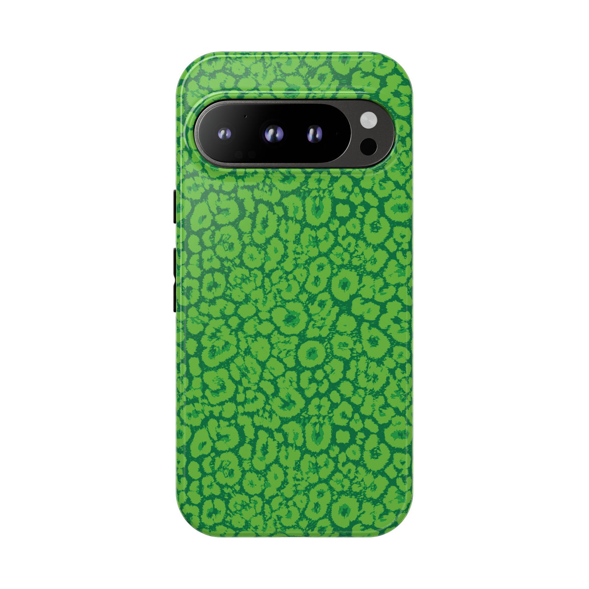 Neon Green Leopard Tough Phone Case for iPhone, Galaxy, or Google Pixel