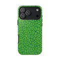 Neon Green Leopard Tough Phone Case for iPhone, Galaxy, or Google Pixel