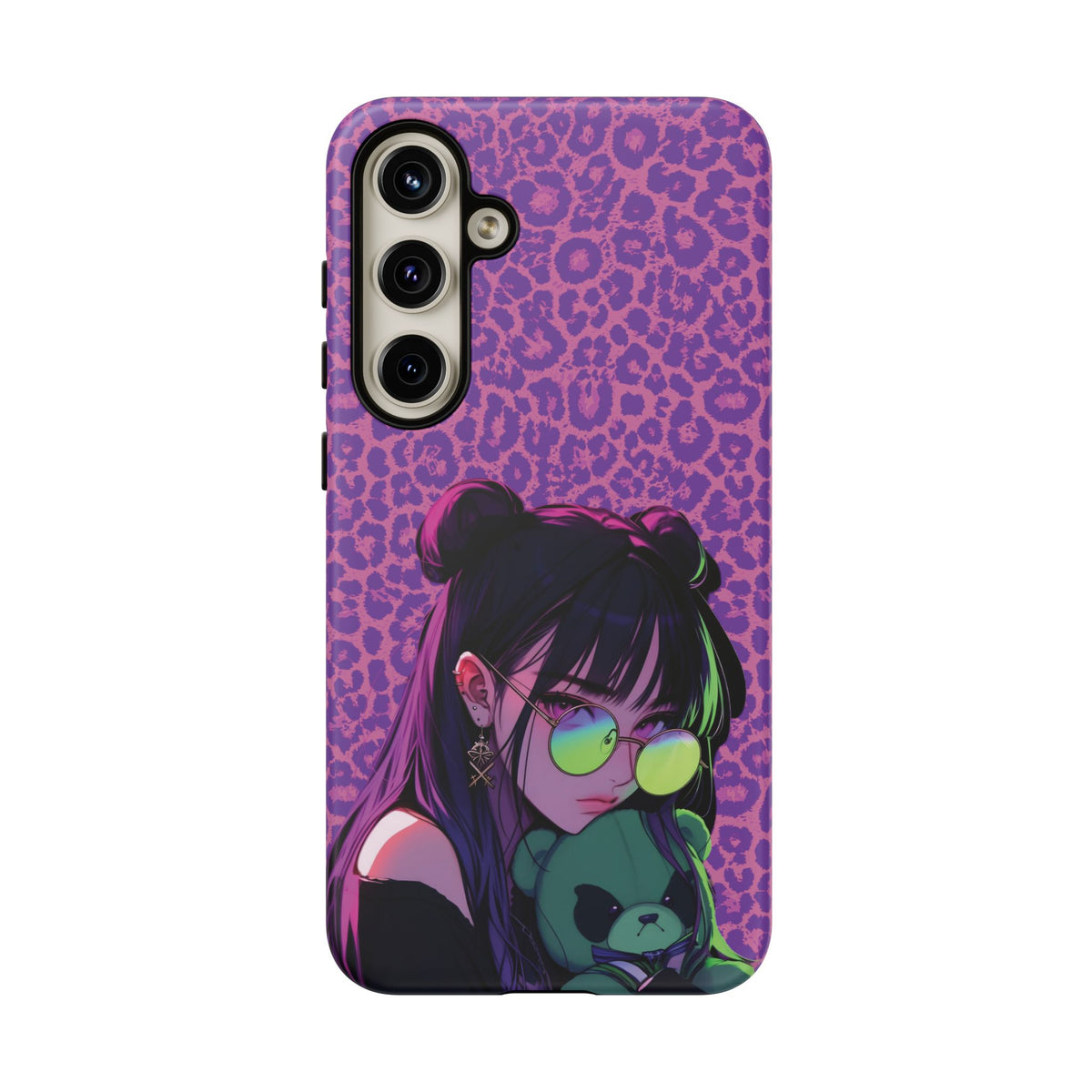 Purple Pink Leopard Kz iPhone, Galaxy and Google Tough Cases