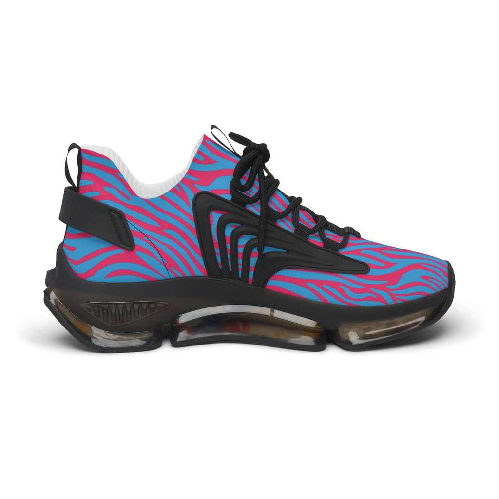Blue Pink Zebra Women's Mesh Sneakers