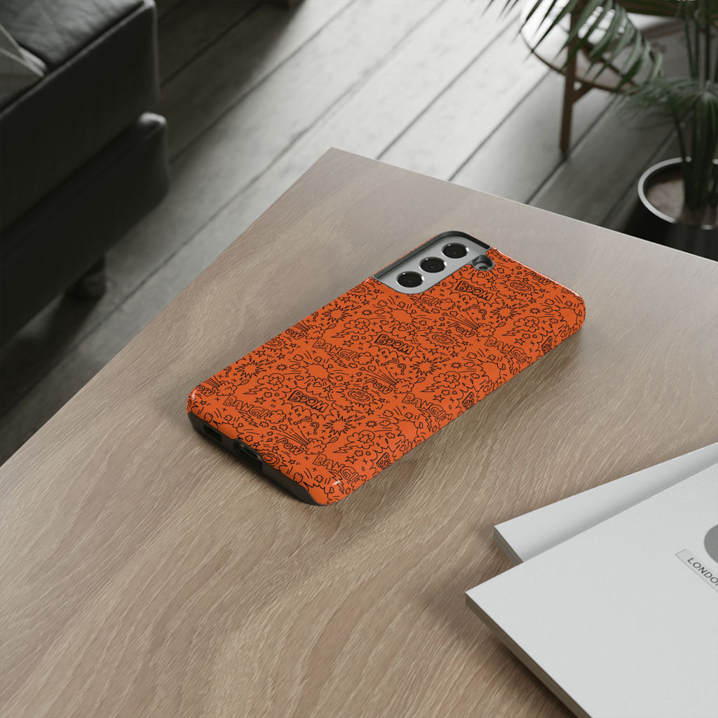 Wow Orange Tough Case for iPhone, Galaxy, or Google Pixel