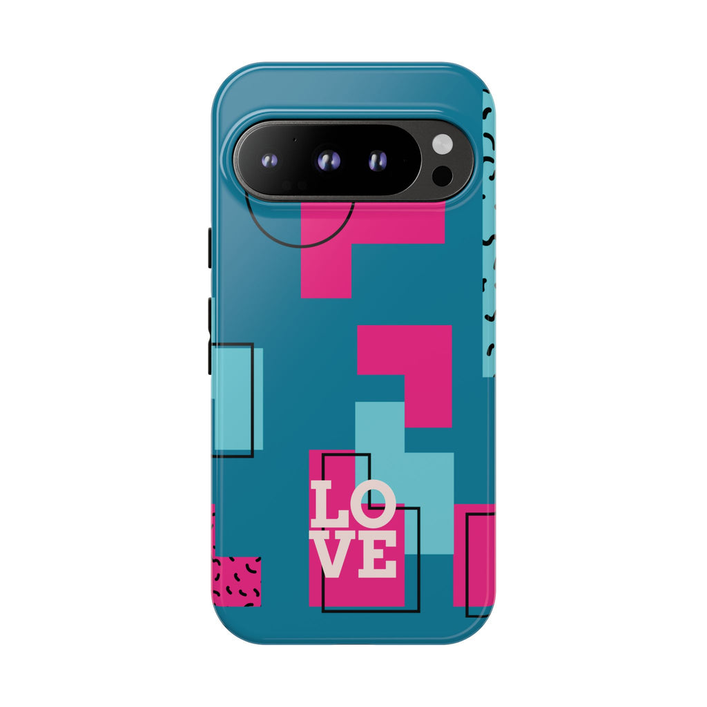 LOVE Teal Green Tough Phone Case for iPhone, Galaxy, or Google Pixel