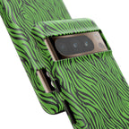 Neon Green Zebra Tough Phone Case iPhone, Galaxy, or Google Pixel