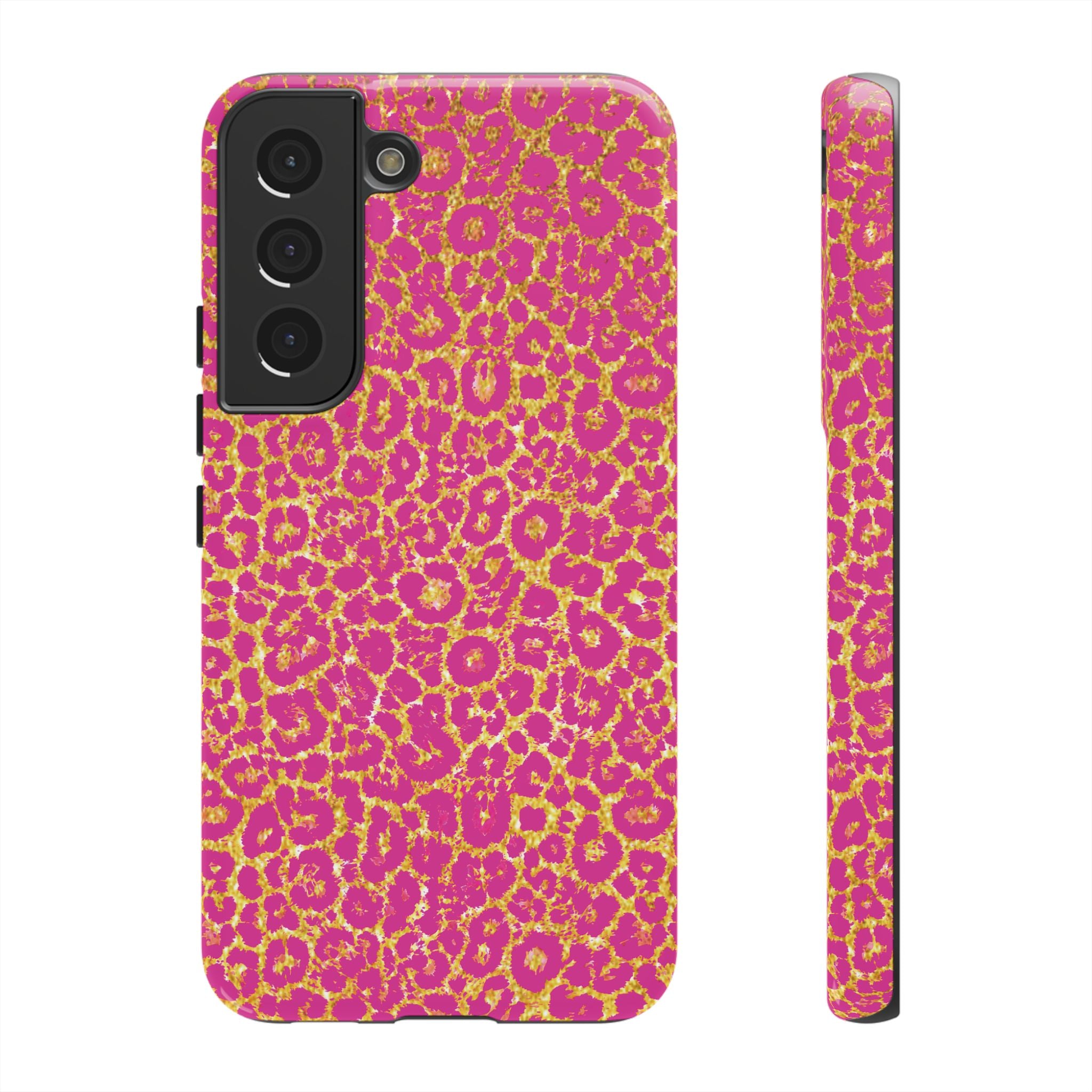 Pink Gold Leopard Tough Case for iPhone, Galaxy, or Google Pixel