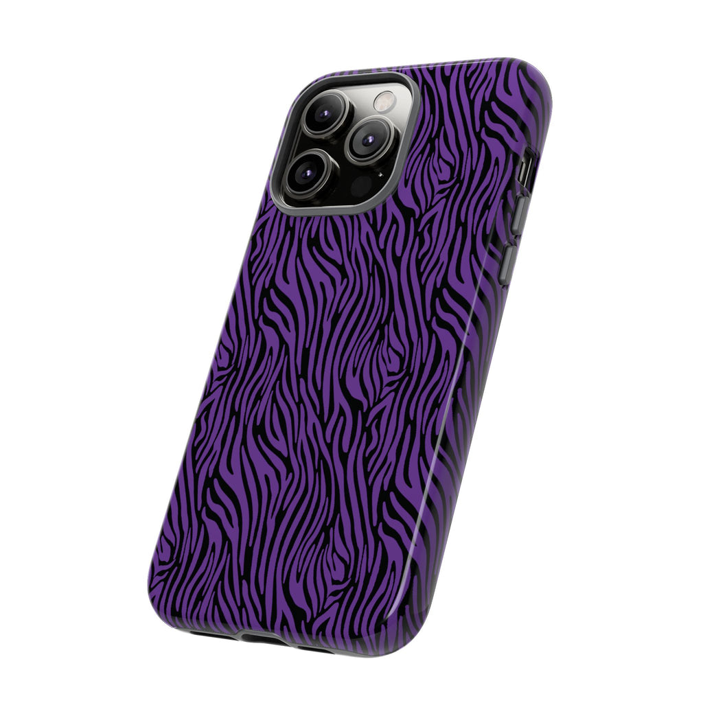 Purple Zebra Tough Phone Case for iPhone, Galaxy, or Google Pixel