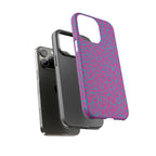 Pink Blue Leopard Tough Phone Case iPhone, Galaxy, or Google Pixel