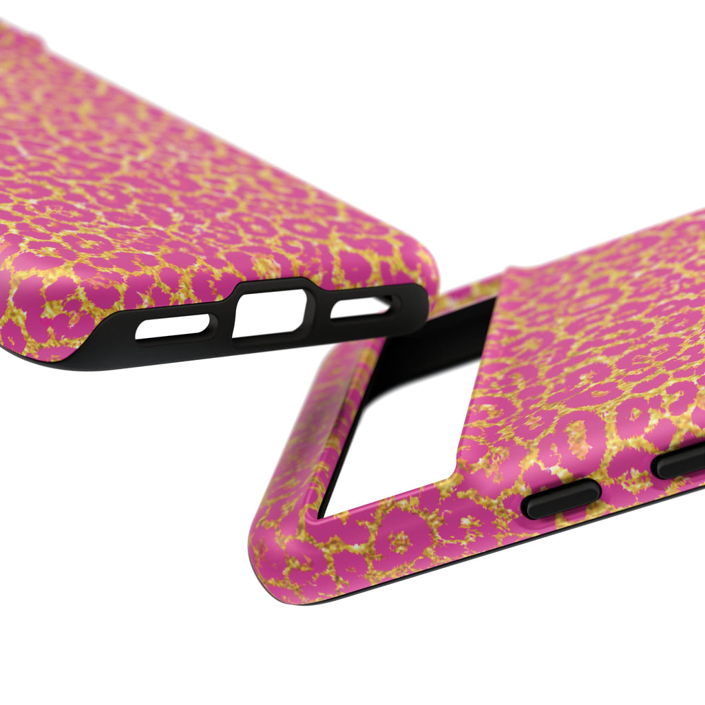 Pink Gold Leopard Tough Case for iPhone, Galaxy, or Google Pixel