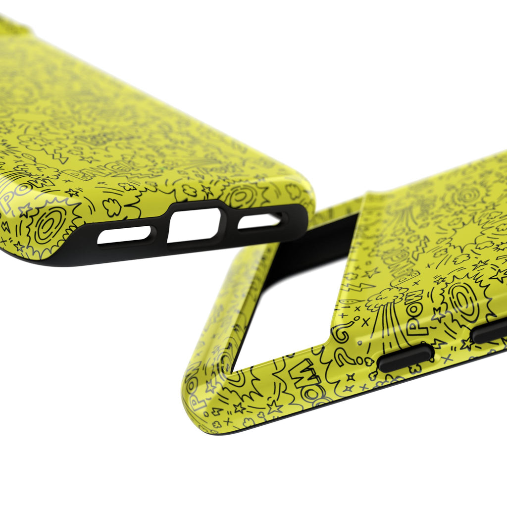 Neon Yellow Wow RG Tough Phone Case for iPhone, Galaxy, or Google Pixel
