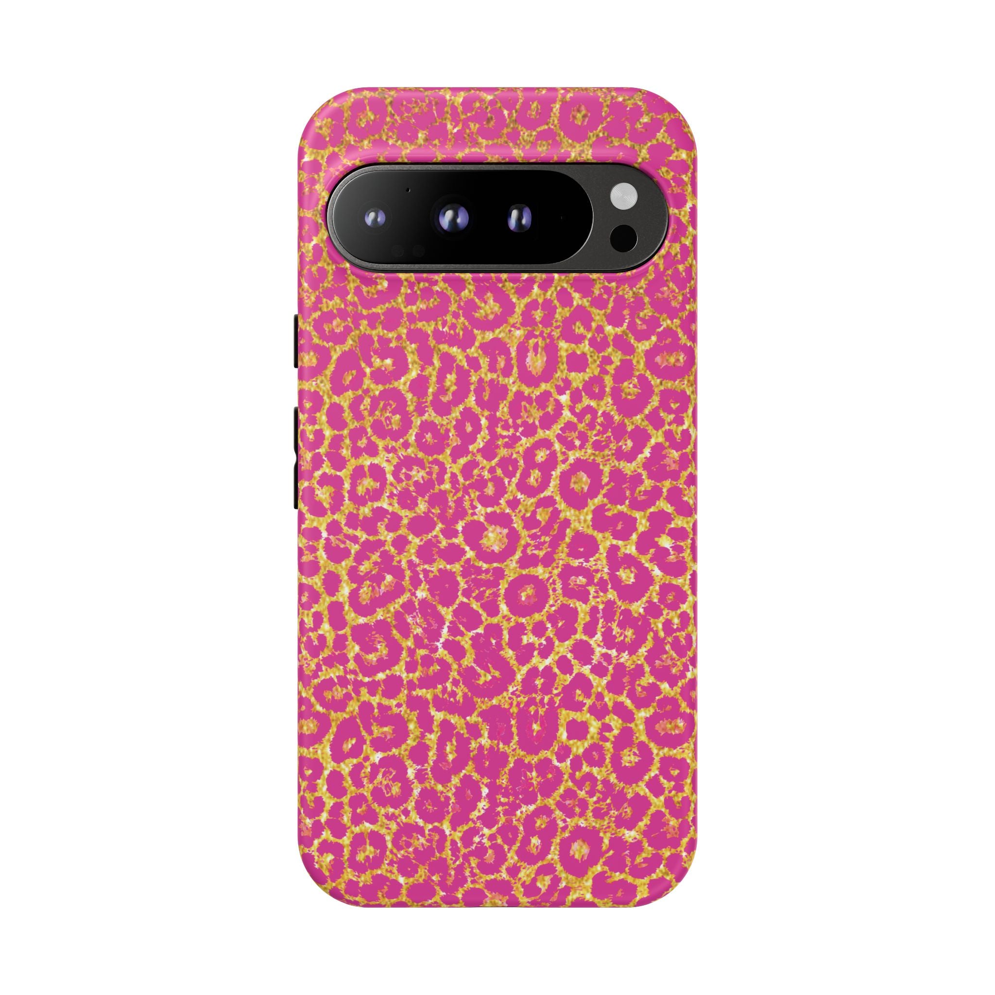 Pink Gold Leopard Tough Case for iPhone, Galaxy, or Google Pixel