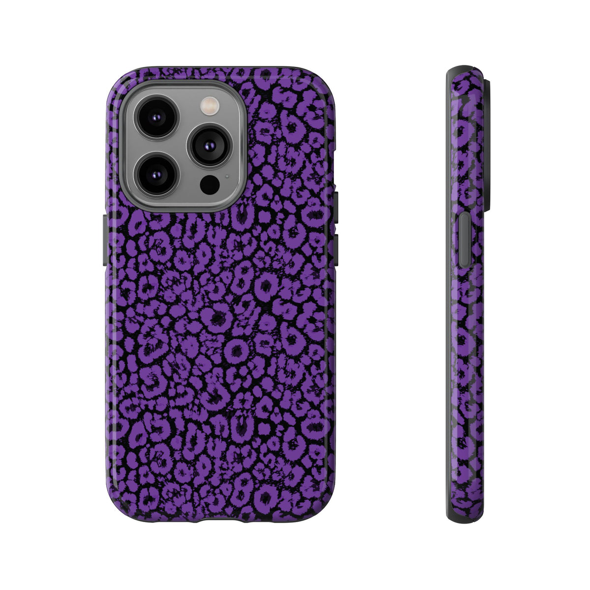 Purple Leopard Tough Case for iPhone, Galaxy or Google Pixel