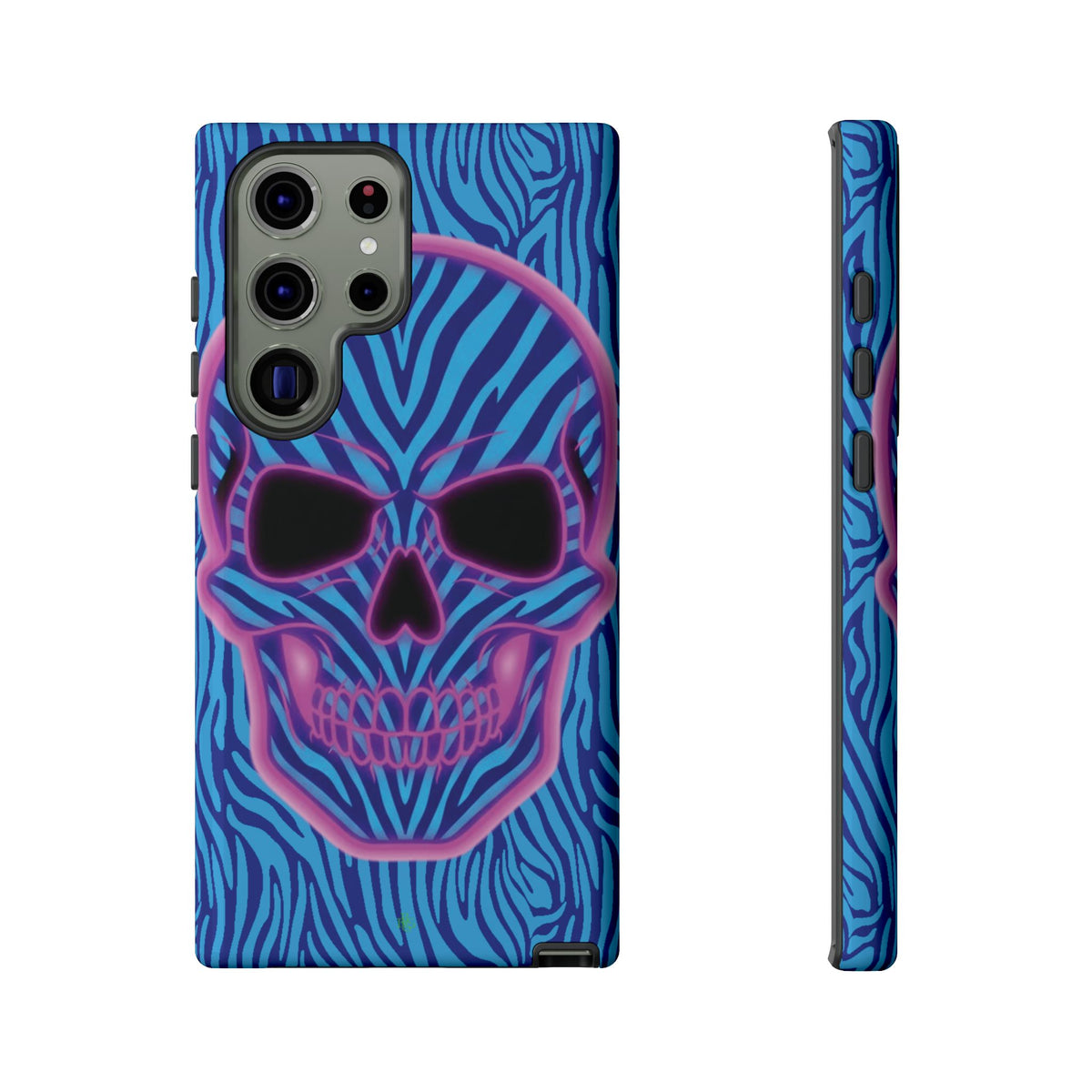 Neon Zebra Skull Tough Phone Case for iPhone, Galaxy, or Google Pixel