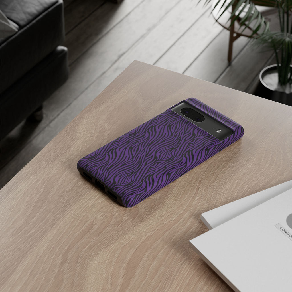 Purple Zebra Tough Phone Case for iPhone, Galaxy, or Google Pixel