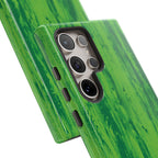 Neon Green Wood Print Tough Phone Case iPhone, Galaxy, or Google Pixel