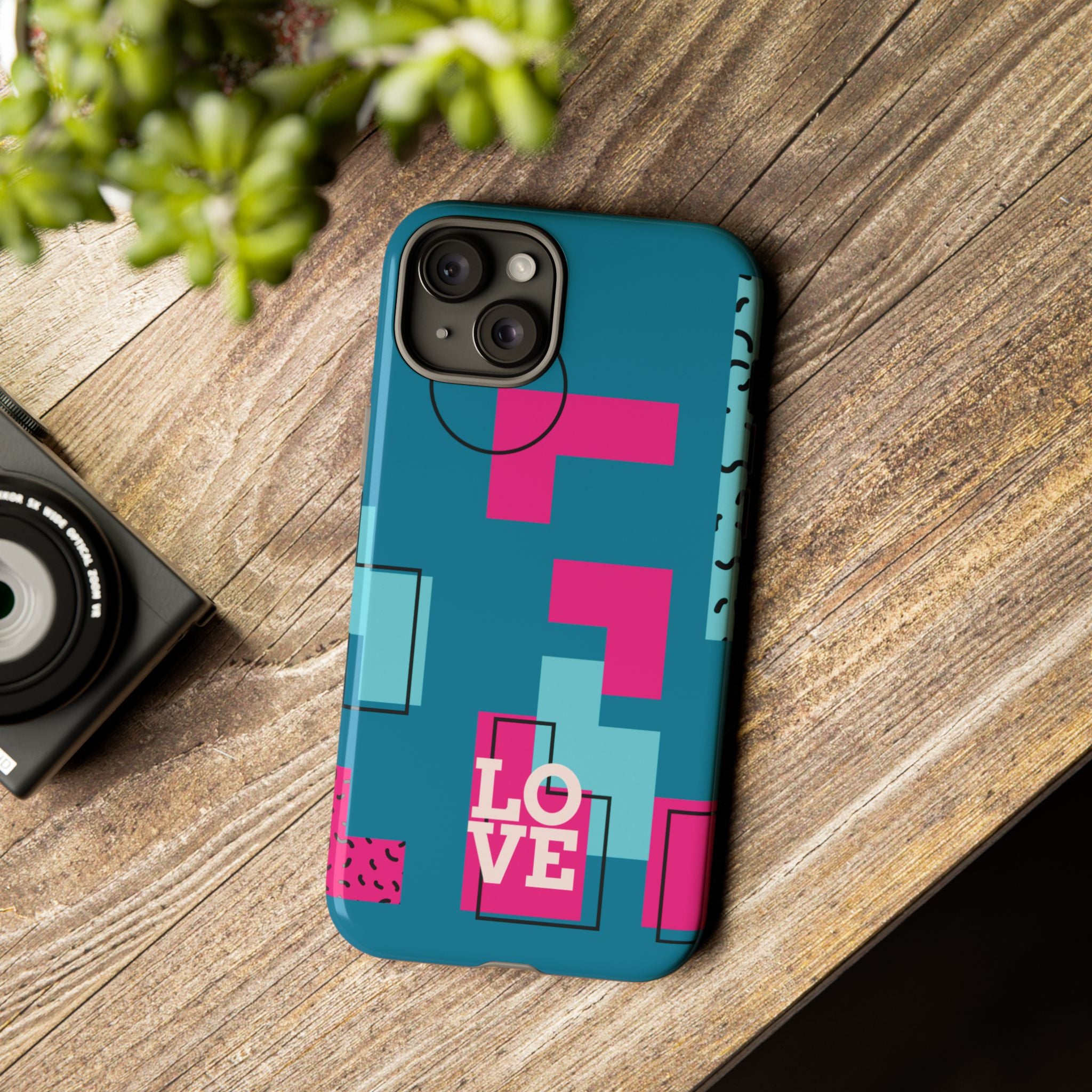LOVE Teal Green Tough Phone Case for iPhone, Galaxy, or Google Pixel