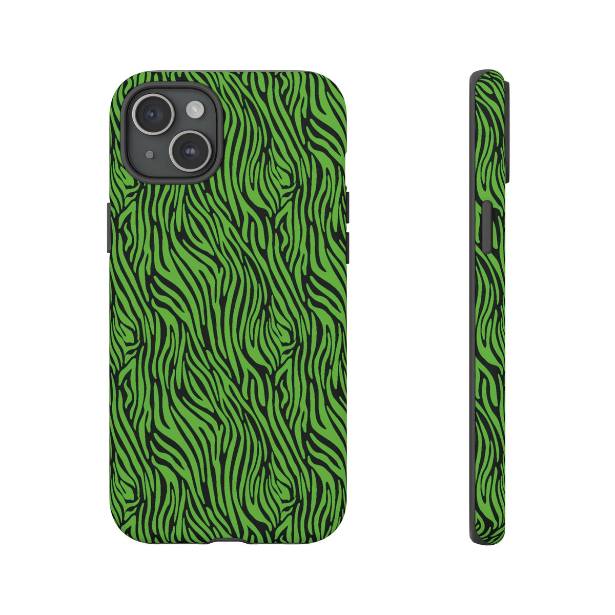 Neon Green Zebra Tough Phone Case iPhone, Galaxy, or Google Pixel