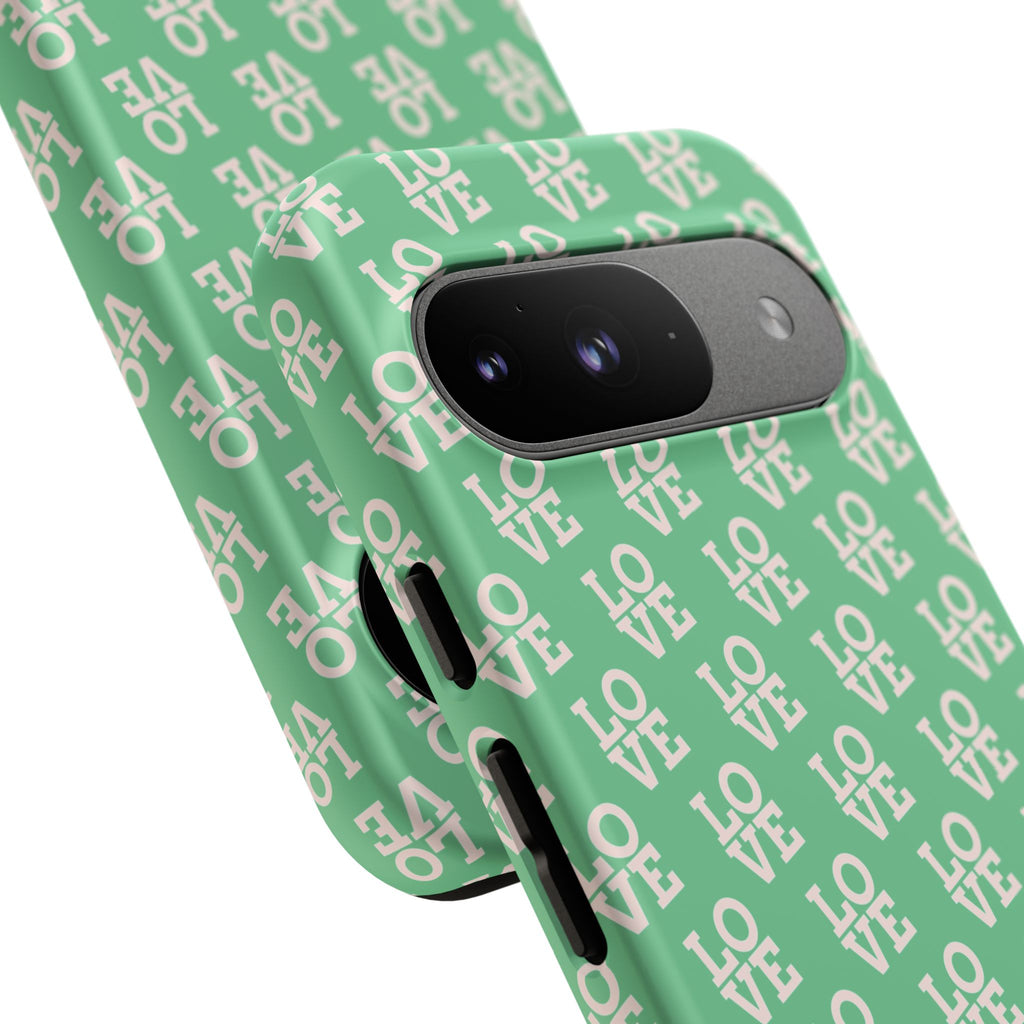 LOVE Aqua Tough Phone Case for iPhone, Galaxy, or Google Pixel
