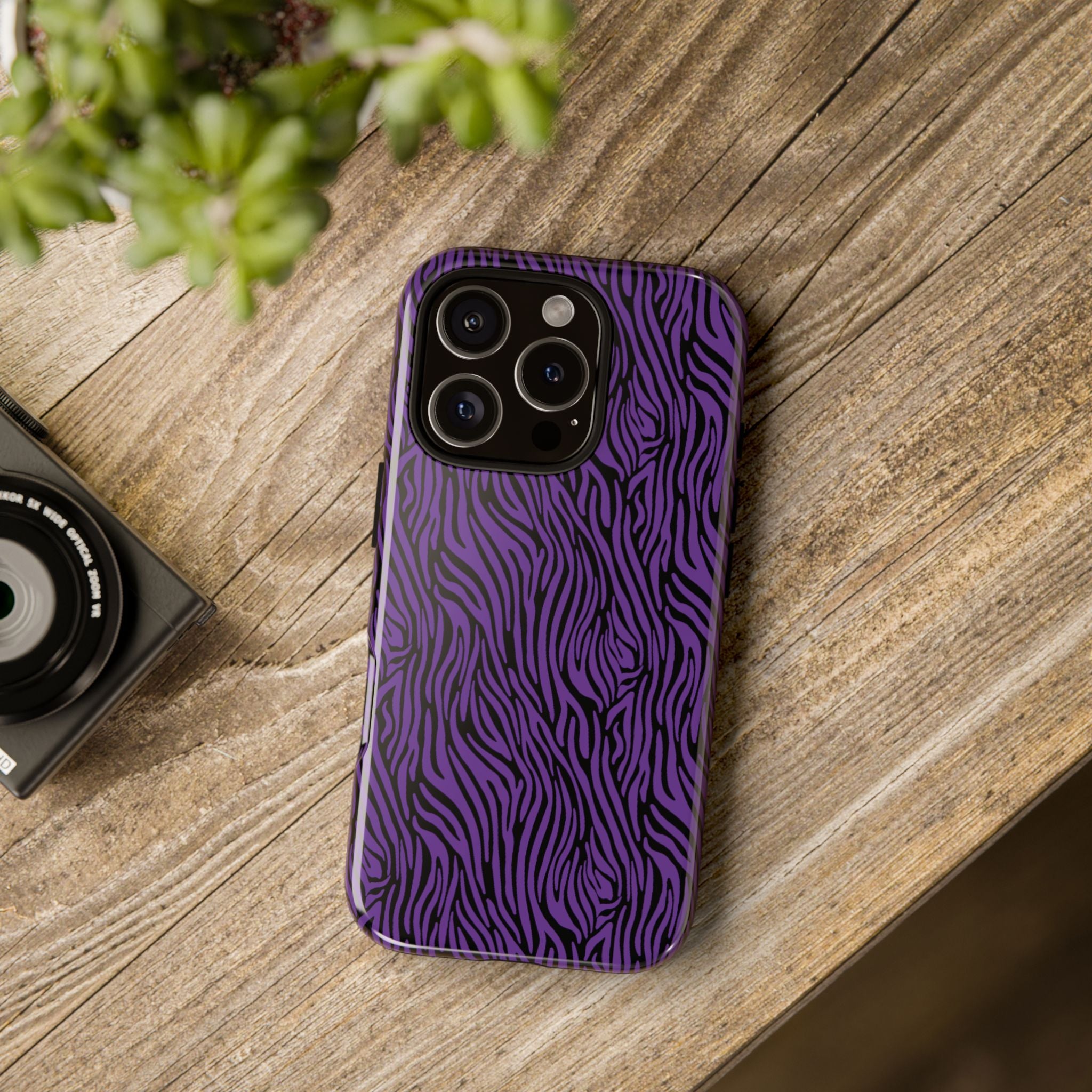 Purple Zebra Tough Phone Case for iPhone, Galaxy, or Google Pixel