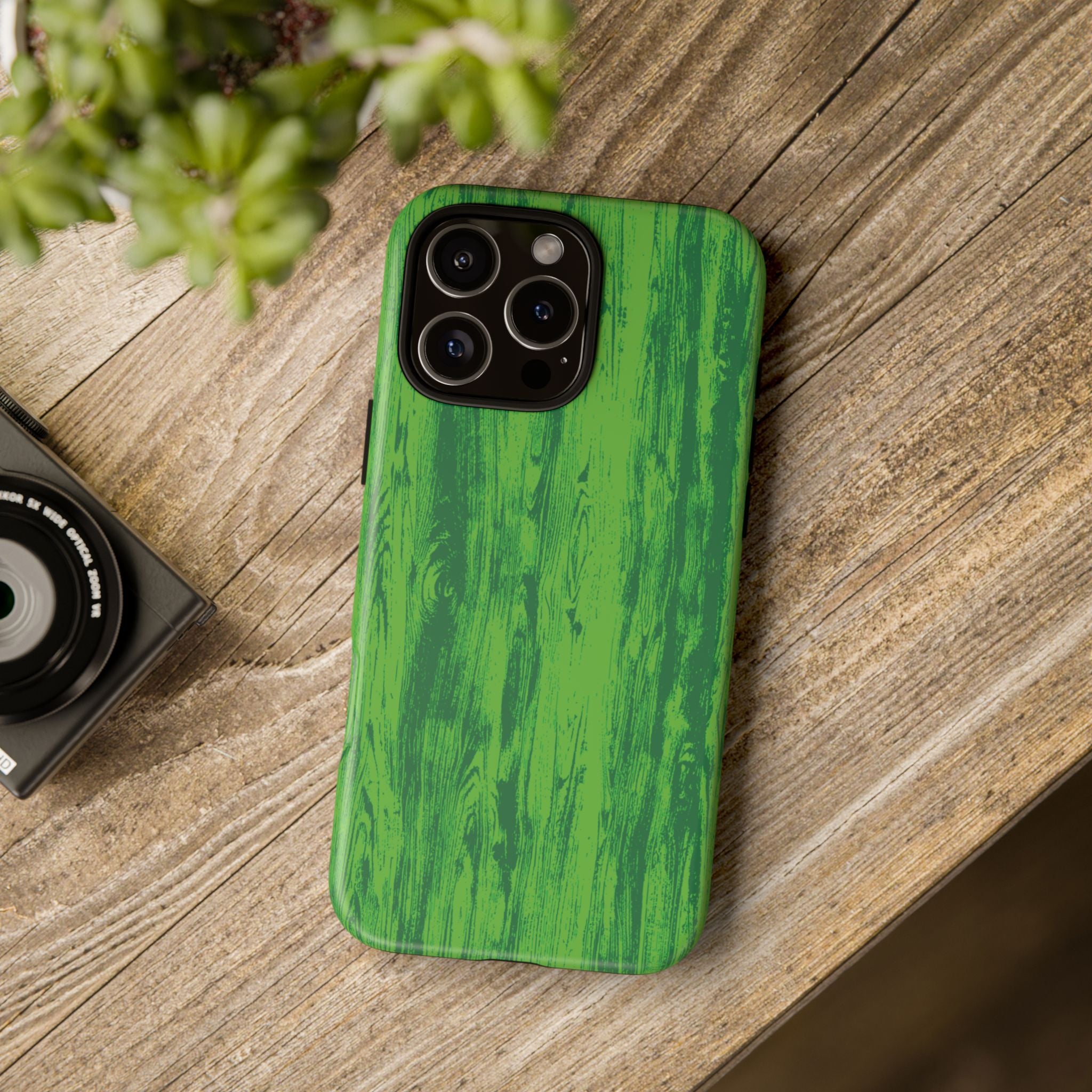 Neon Green Wood Tough Phone Case iPhone, Galaxy, or Google Pixel