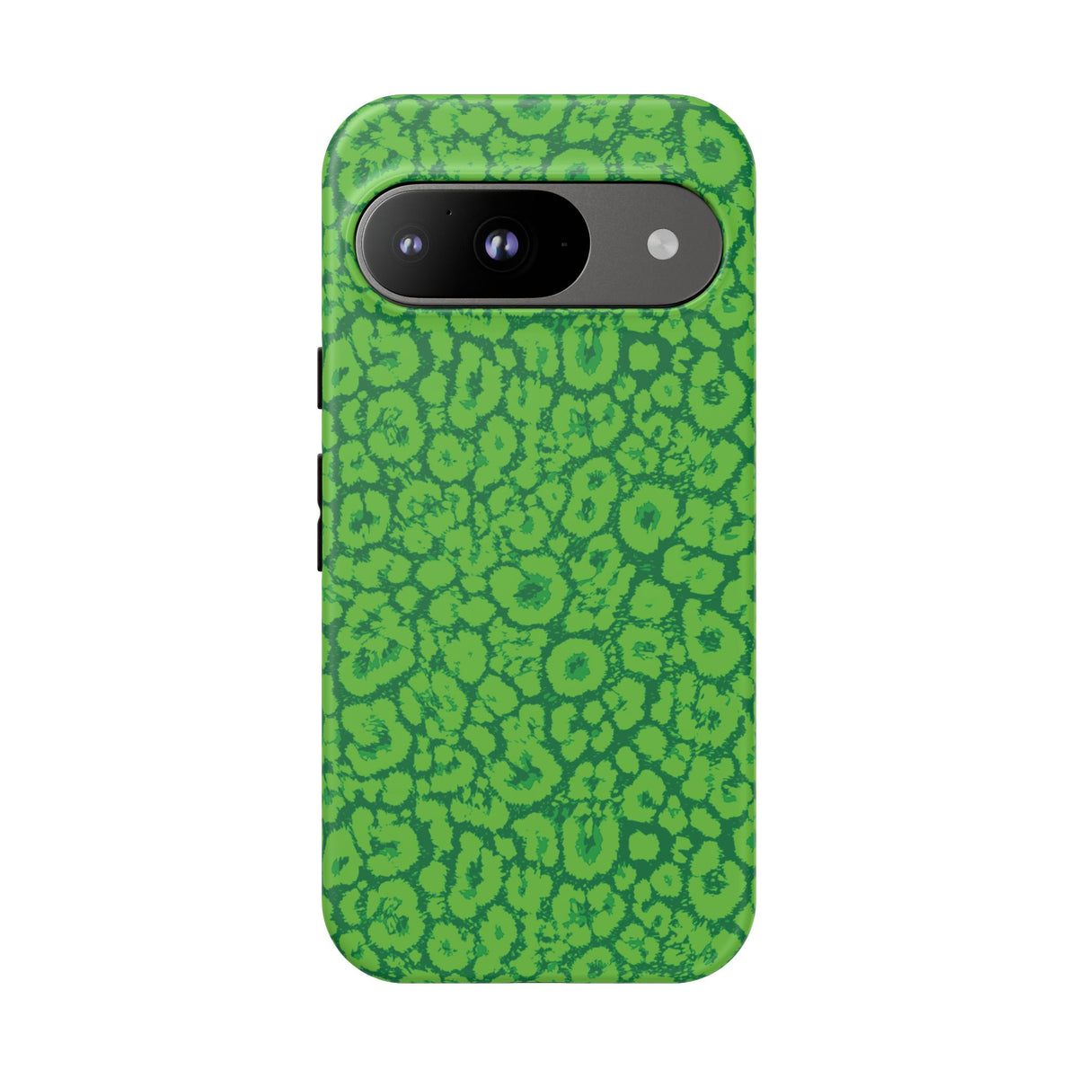 Neon Green Leopard Tough Phone Case for iPhone, Galaxy, or Google Pixel