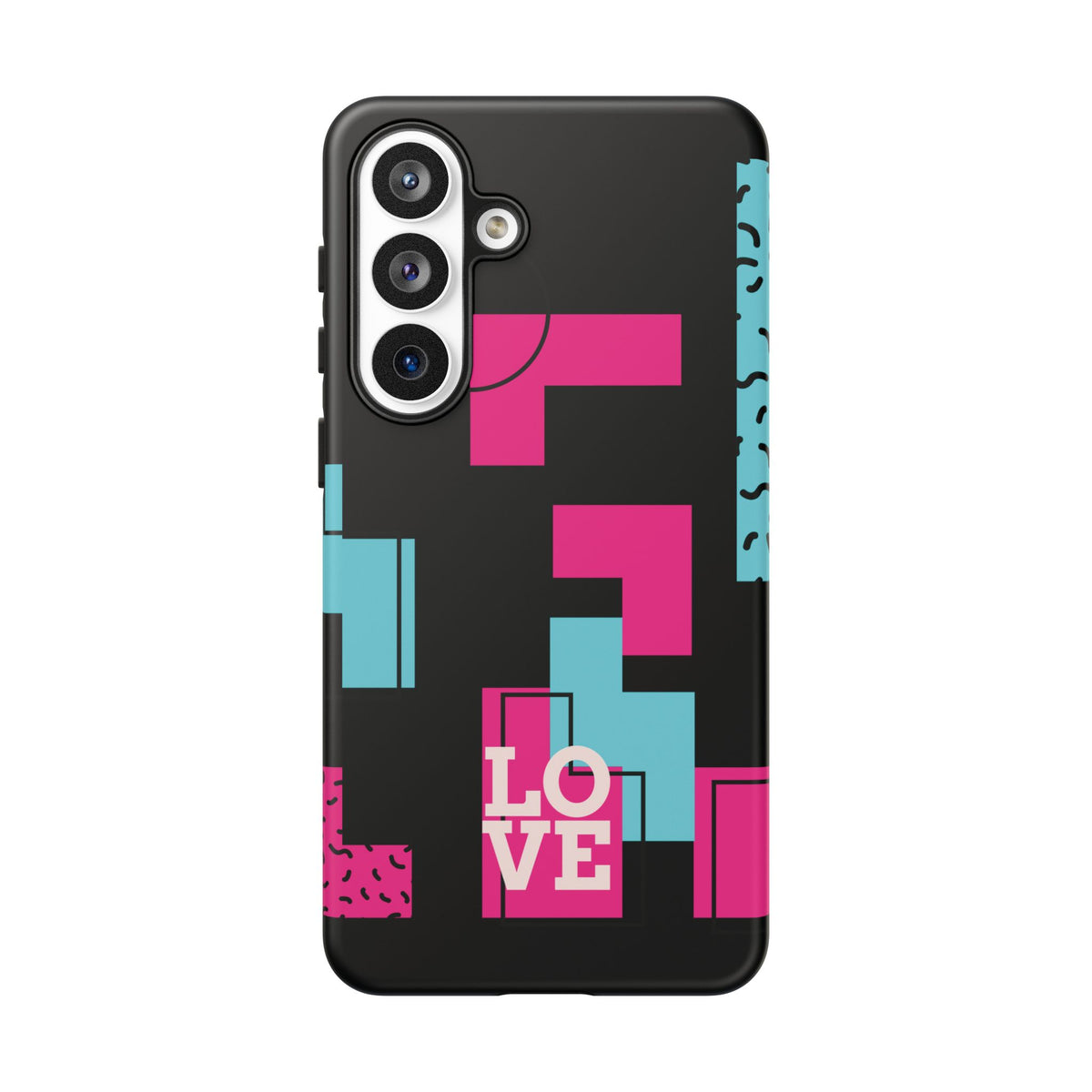 Retro Blocks LOVE Tough Case for iPhone, Galaxy or Google Pixel