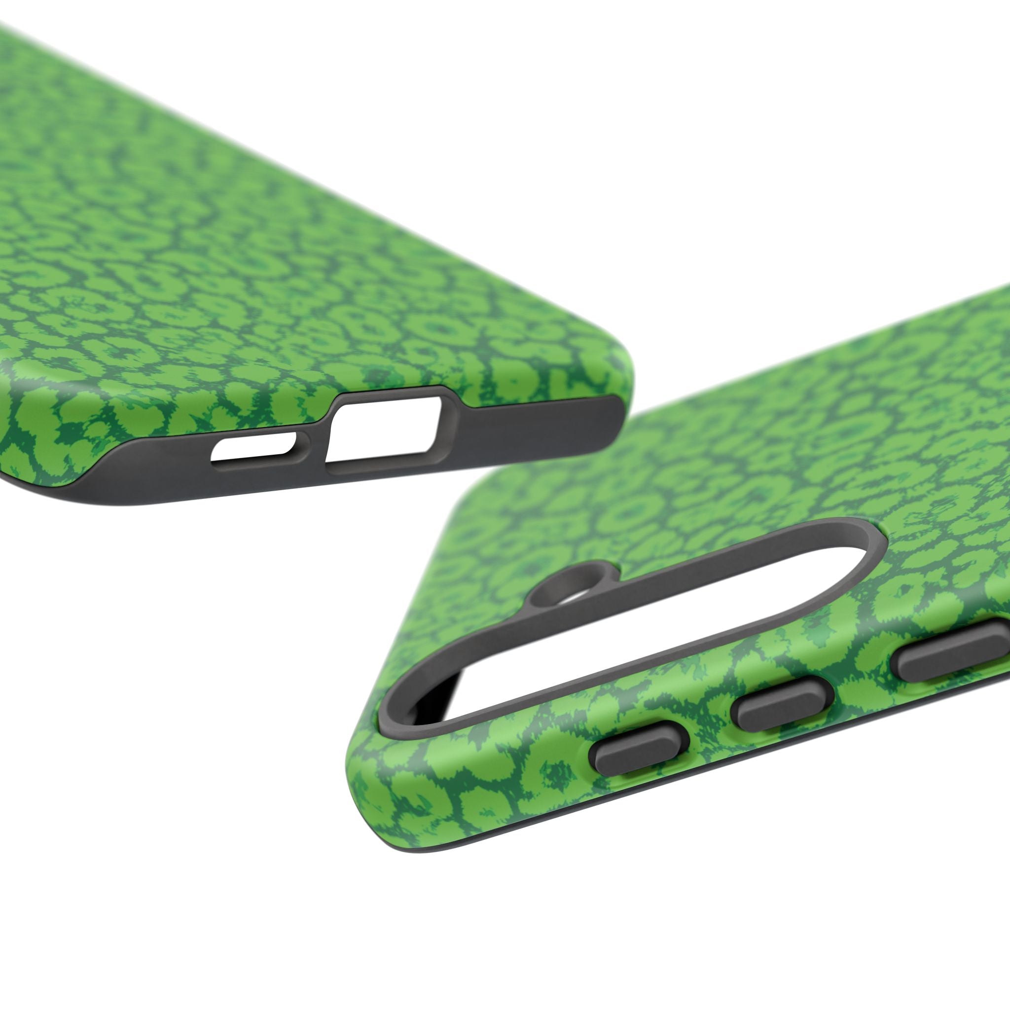 Neon Green Leopard Tough Phone Case for iPhone, Galaxy, or Google Pixel