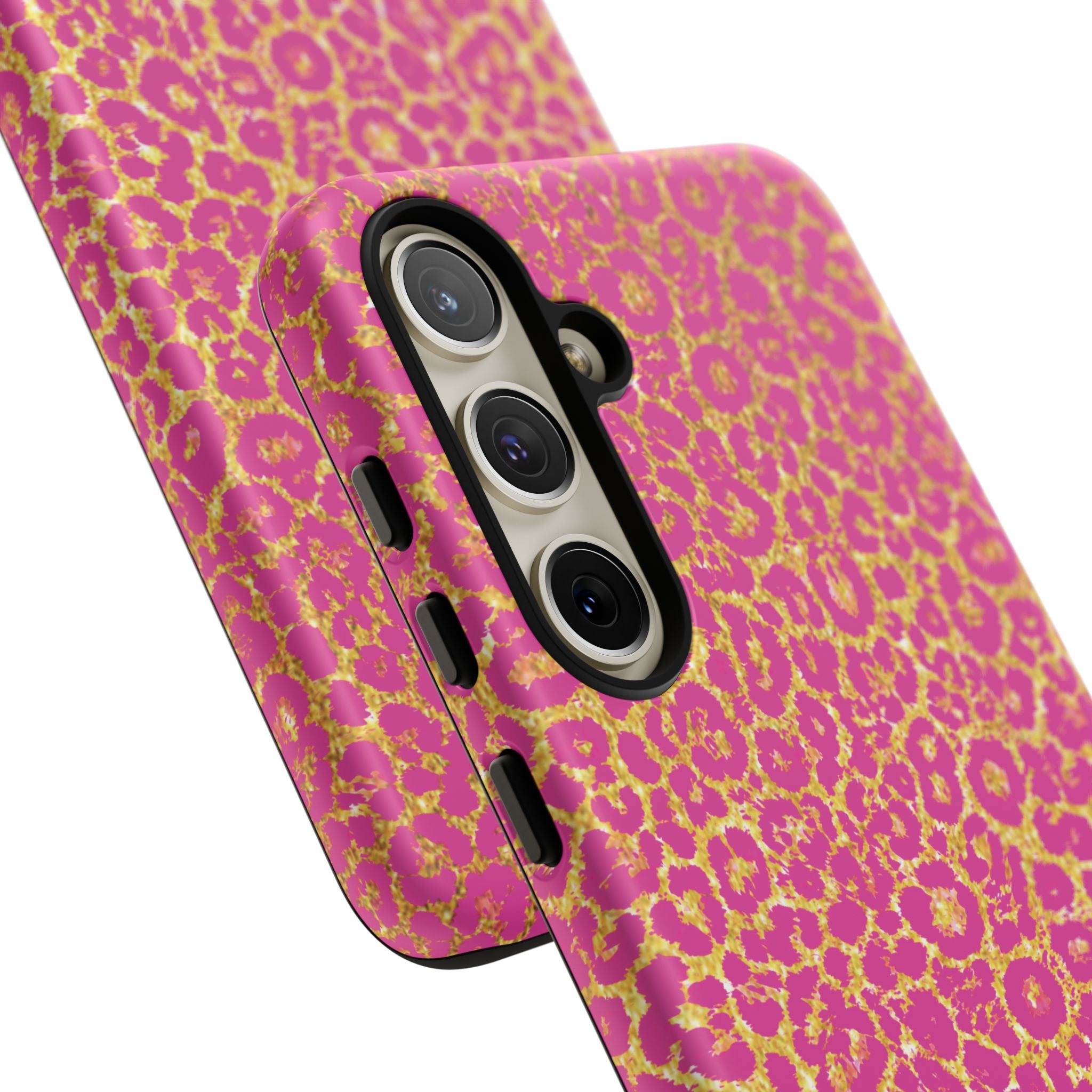 Pink Gold Leopard Tough Case for iPhone, Galaxy, or Google Pixel